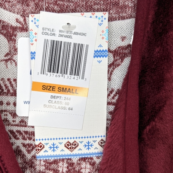 NWT Wallflower Women's Red Long Sleeve Shirt with Matching Vest 🍁 Size S - Picture 10 of 12